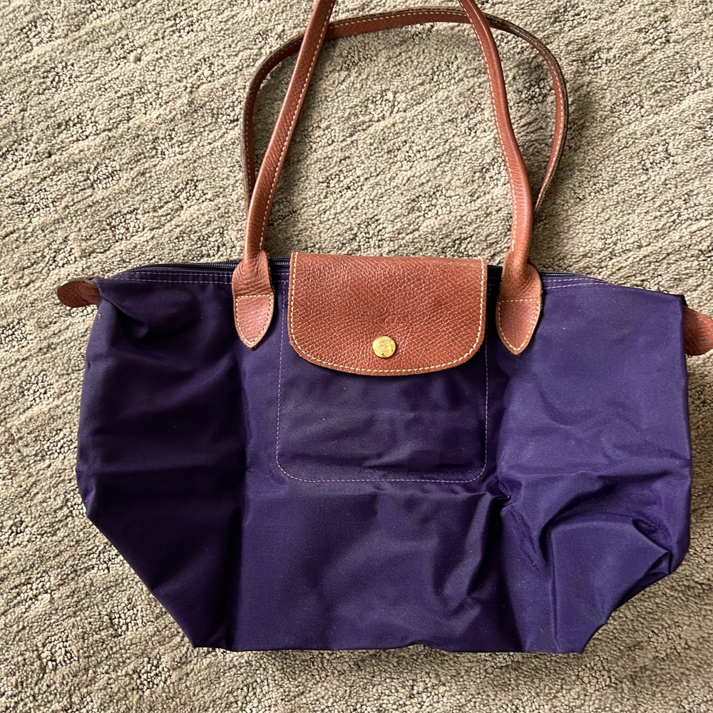 Longchamp medium le pilage tote, plum